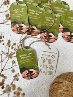 TAG PLANTÁVEL - PAPEL SEMENTE OVAL 5X9CM - PERSONALIZADA