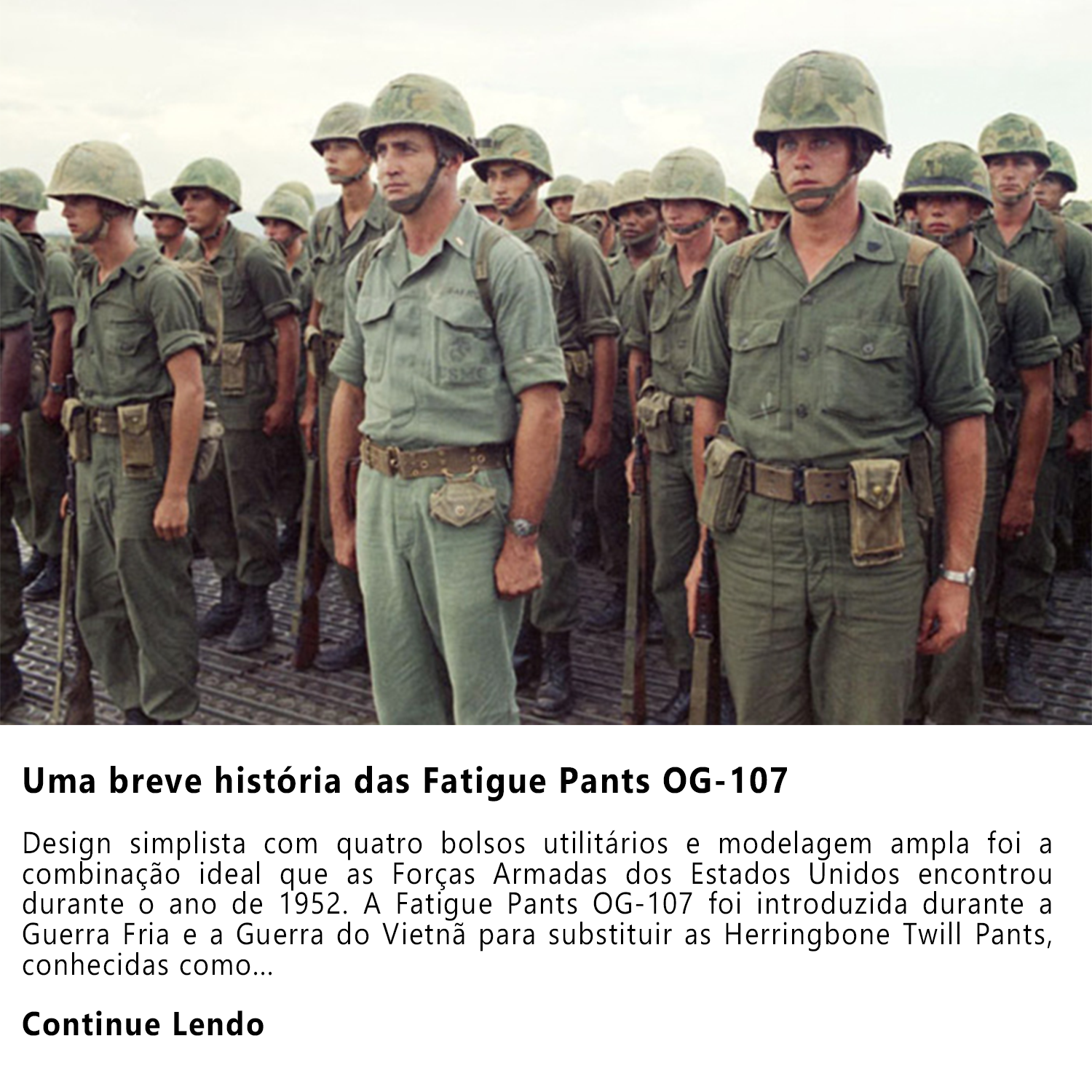 conheça mais sobre a história das fatigue pants og-107, calças utilitárias usadas pelo exército dos estados unidos