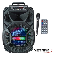 Parlante Portable Netmak Atr 12 Microfono Rgb