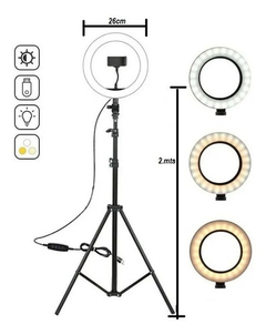 Aro De Luz Led 26 Cm Con Trípode 2 Metros en internet