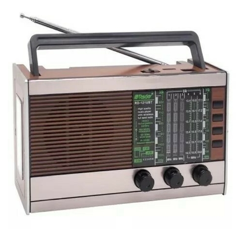 Radio Nisuta Am Fm Portatil Bluetooth Vintage Parlante Usb Celeste