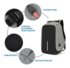 Mochila Antirrobo Impermeable Puerto Cargador Usb - comprar online