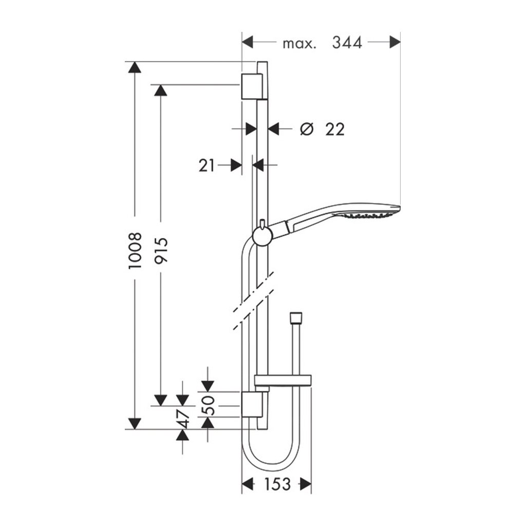 HANSGROHE Raindance 27803000 Set barral de ducha con jabonera