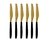 Set x 6 Cuchillos Doradas Mango Negro
