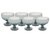 Set x 6 Compoteras de Vidrio Azul con Borde Dorado King 12x10cm