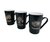 Mug de Cerámica Negra Hojas Gold 8x13cm