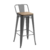 Banqueta Tolix matte con respaldo bajo y asiento dark wood en internet