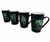 Mug de Cerámica Negra Hojas Gold Green 8x13cm