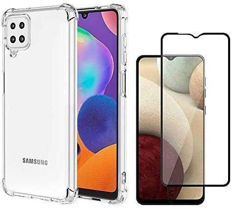 Kit Capinha Case Anti Shock Galaxy A12 Transparente + Película de Vidro 3D