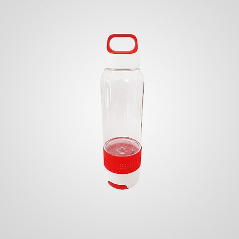 Botella PVC cristal con toalla de microfibra y apoya cel.