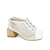 Bota Salto Médio Quadrado Mestiço Branco