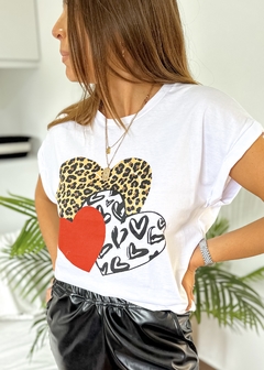Remera Hearts Blanca