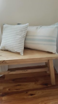 Almohadón Lino rayas anchas acua - comprar online