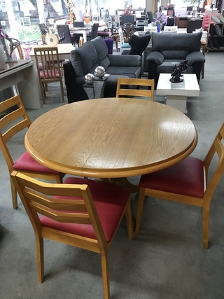 Mesa redonda extensible en Roble 120 x 150 god