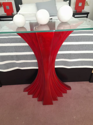 dresoire rojo vidrio