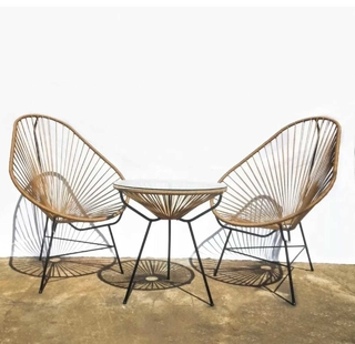Combo Acapulco Simil Yute - 2 Sillas + Mesa