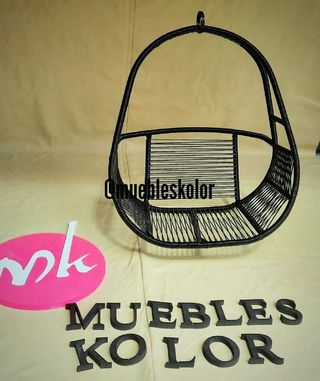 Hamaca Colgante Tailandesa Pvc Color Negro