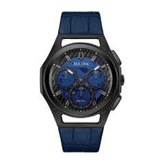 Reloj Bulova Curv cuero azul - 98A232