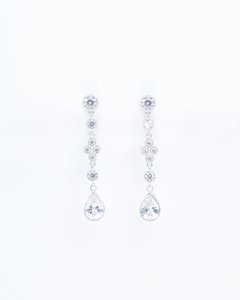 Aros largos cubic zirconia - Plata 925