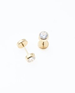 Aros Abridores Tubo 5mm Blanco - Oro 18k