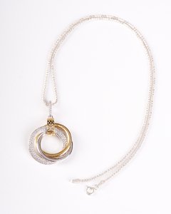 Cadena y Dije Triple Círculo - Plata 925 Rodinada