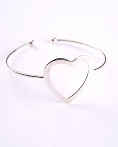 Pulsera Rígida Corazón - Plata 925