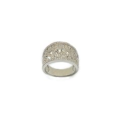 Anillo rodinado con cubic - plata 925 italiano