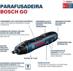 Parafusadeira a Bateria Bosch Go 3,6V BIVOLT com 2 bits e maleta na internet