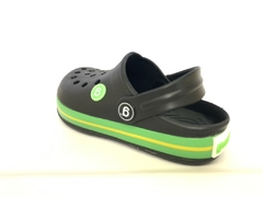 ZUECO GUMMI NEGRO Y VERDE - comprar online