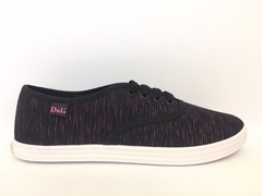 ZAPATILLA DE LONA DELI ART. 333 NEGRO COMBINADA
