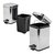 Tacho De Basura A Pedal Acero Inoxidable 12 Lts Cuadrado - comprar online