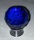 TIRADOR CRISTAL FACETADO COLOR AZUL DE 35MM CUELLO CROMO