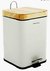 TACHO A PEDAL CUADRADO 5 LTS WHITE WOOD / BLANCO/MADERA