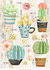 Lamina decoupage A4 - d219 - cactus y suculentas