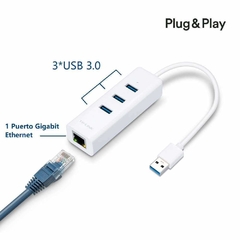 Adaptador Usb A Rj45 Ethernet Giga Tp-link Ue330 + 3 Usb Hub - Venta de Celulares y accesorios en Garín Escobar