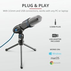 Microfono Trust Mico 3.5mm + Usb Con Tripode Pc - comprar online