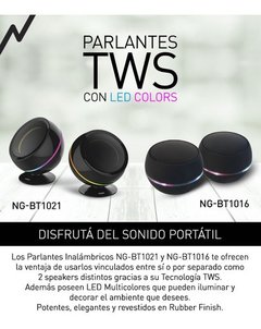 Parlantes Inalambrico Noga Bluetooth Led Speakers Bt-1021 - comprar online