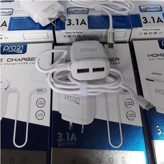 Cargador Pro21 Carga rápida, 3.1 A, micro usb / tipo c - comprar online