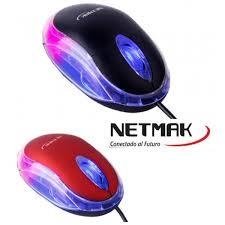 MOUSE USB NETMAK LUMINOSO NM-M01R color - comprar online
