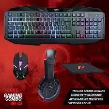 Combo Gamer 4 En 1 Noga Nkb-403 Retroiluminado