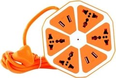 ZAPATILLA HEXAGONAL 4 PUERTOS USB + 4 TOMA CORRIENTES - Todas las normas - comprar online