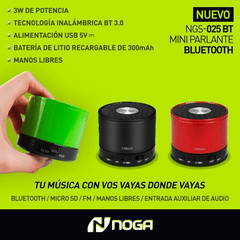 PARLANTE NGS-025BT. MINI BLUETOOTH SPEAKER. AHORA CON MICRO SD.