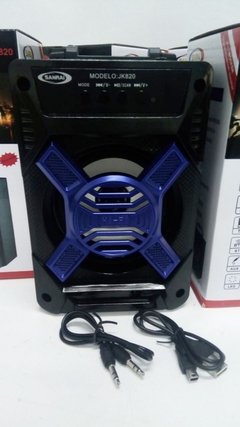 Parlante Bluetooh Usb Sd Radio Fm Luces Sanrai Jk820 Azul en internet