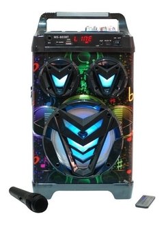 Parlante Portatil Bluetooh BT803  con Microfono, Usb Sd y Luces