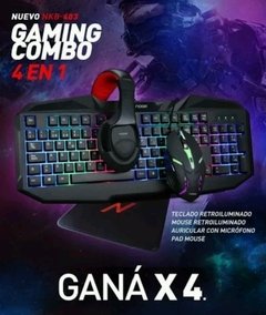 Combo Gamer 4 En 1 Noga Nkb-403 Retroiluminado - comprar online