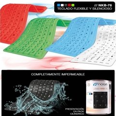 Teclado Pc Goma Flexible Impermeable Silicona Noga Nkb-76
