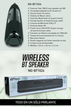 Parlante Bluetooth 5.0 con manos libres NG-BT1026 Negro Noga en internet