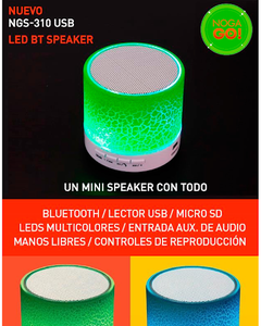 Parlante Bluetooth  Noga Portatil Ngs-310 Usb Sd Fm Luz Led - comprar online
