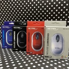 MOUSE USB NETMAK LUMINOSO NM-M01R color
