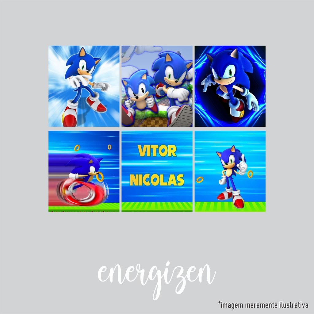 Papel de Parede Infantil Tema Sonic 3D Para Decorar Quarto de Meninos